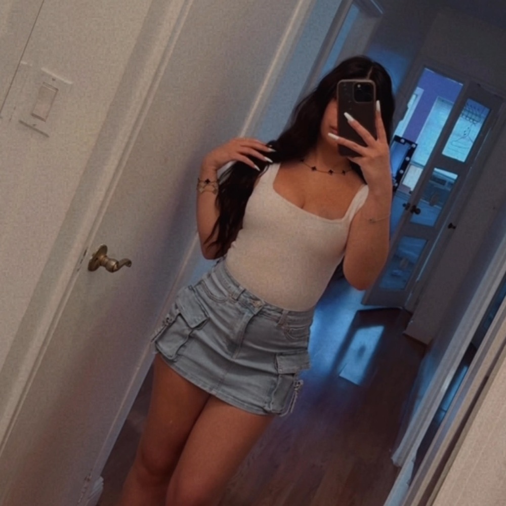 Mini Denim Skirt with Pockets